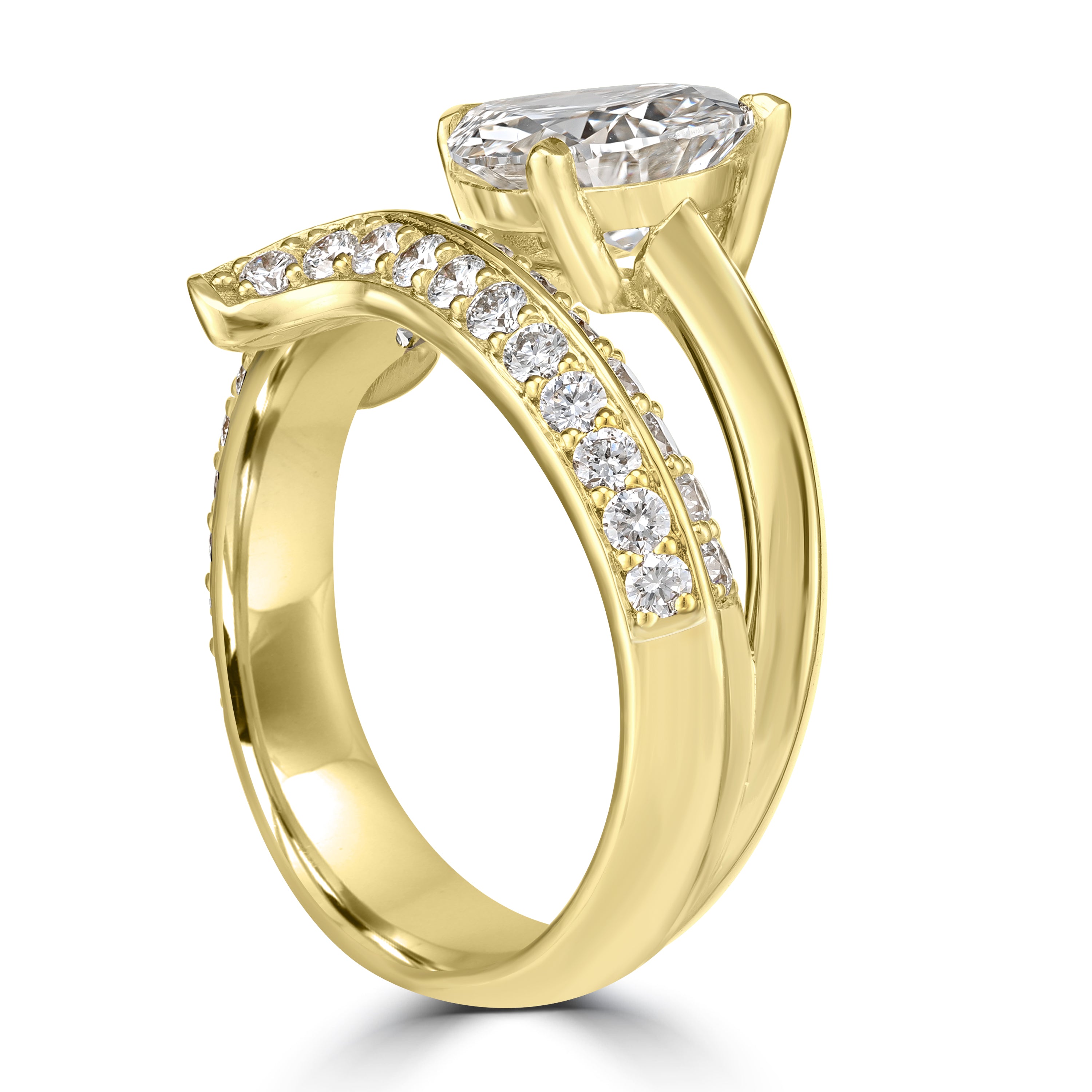 3.13 ctw Diamond Ring in 18K Yellow Gold - GIA Certified