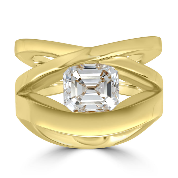 3.07 ct Solitaire Emerald Cut Fashion Diamond Ring in 18K White Gold - GIA Certified