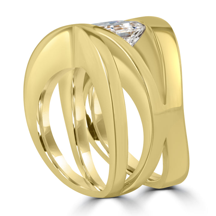 3.07 ct Solitaire Emerald Cut Fashion Diamond Ring in 18K White Gold - GIA Certified