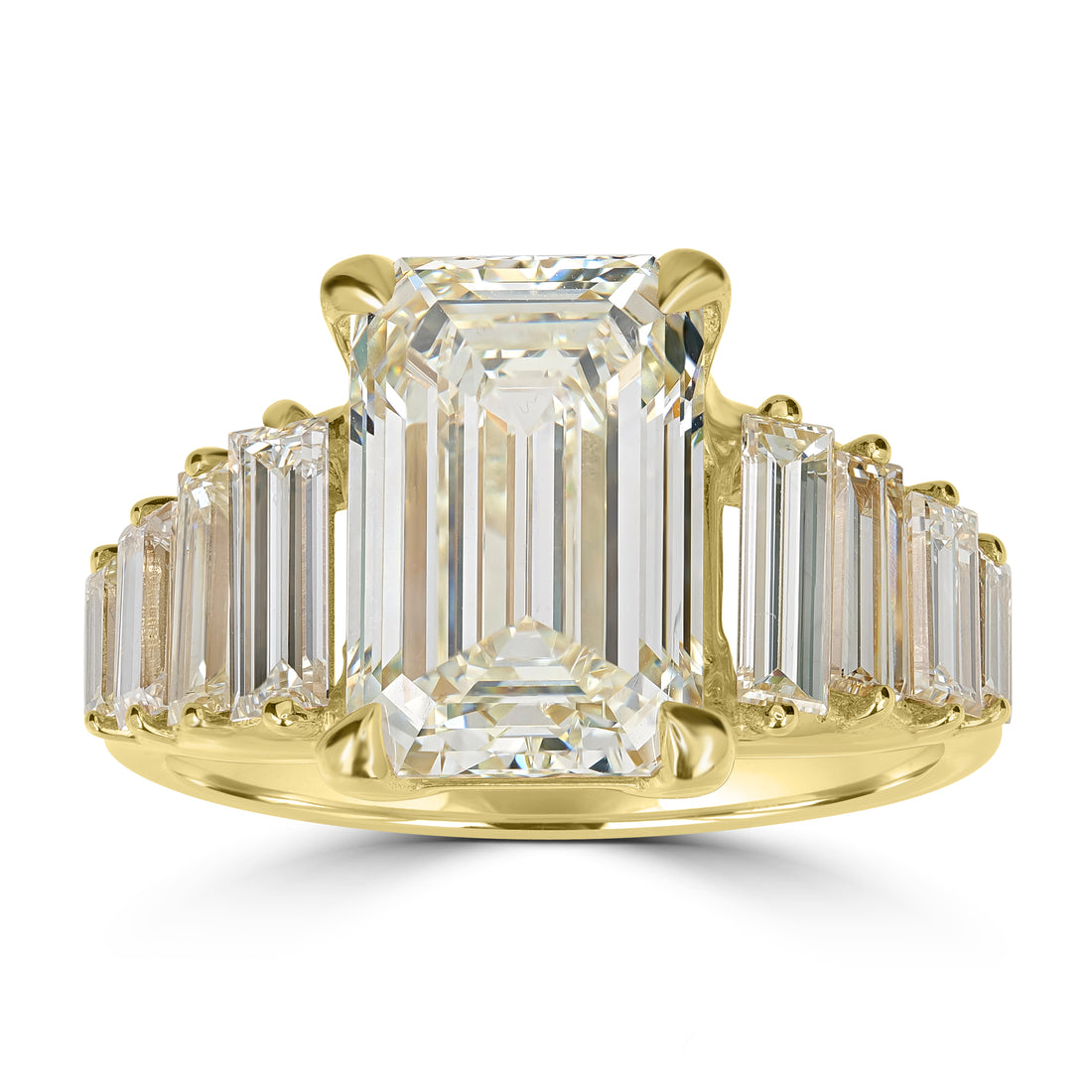 5.04 ct Solitaire Emerald Cut Diamond Ring in 18K Yellow Gold - GIA Certified