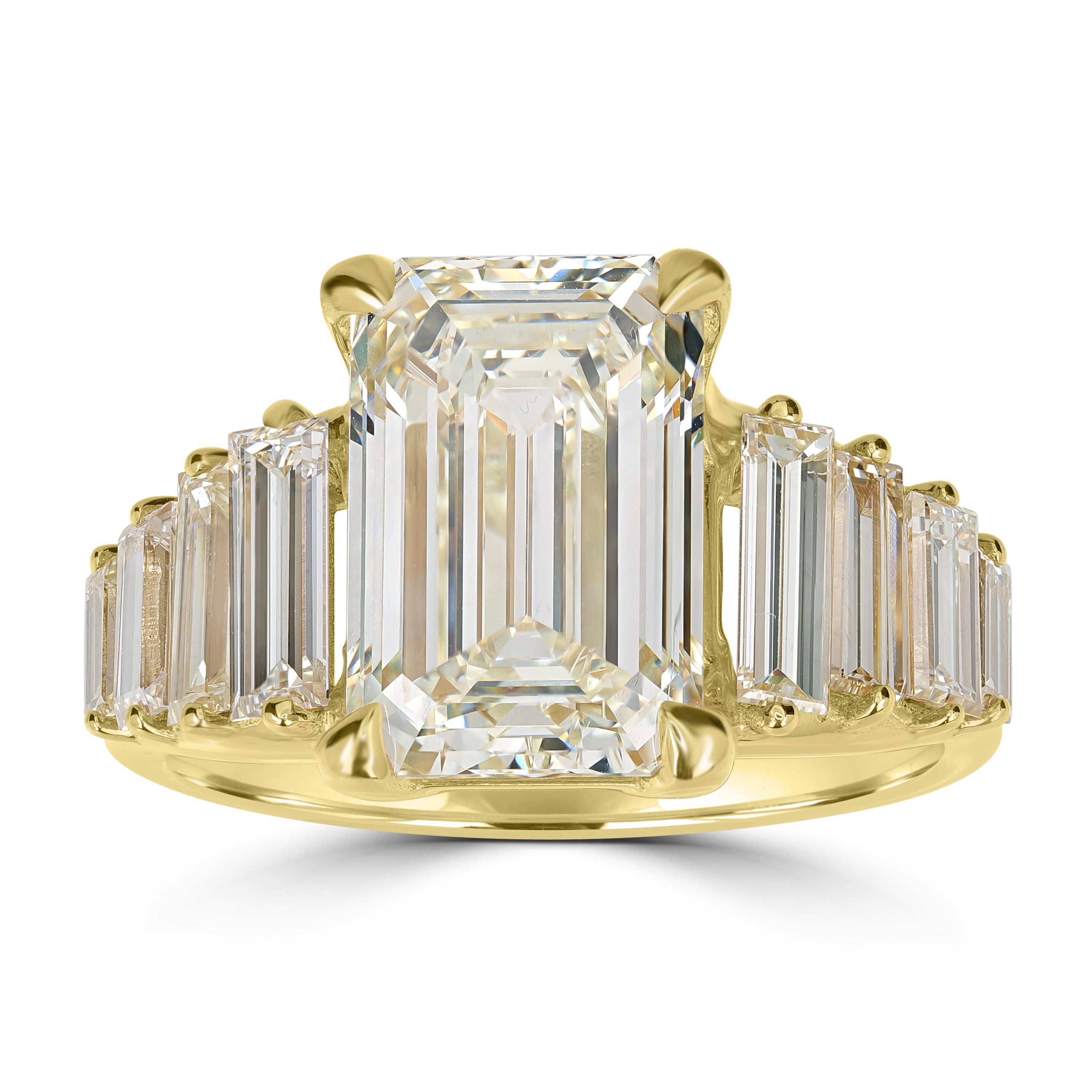 6.79 ctw Solitaire Emerald Cut Diamond Ring in 18K Yellow Gold - GIA Certified