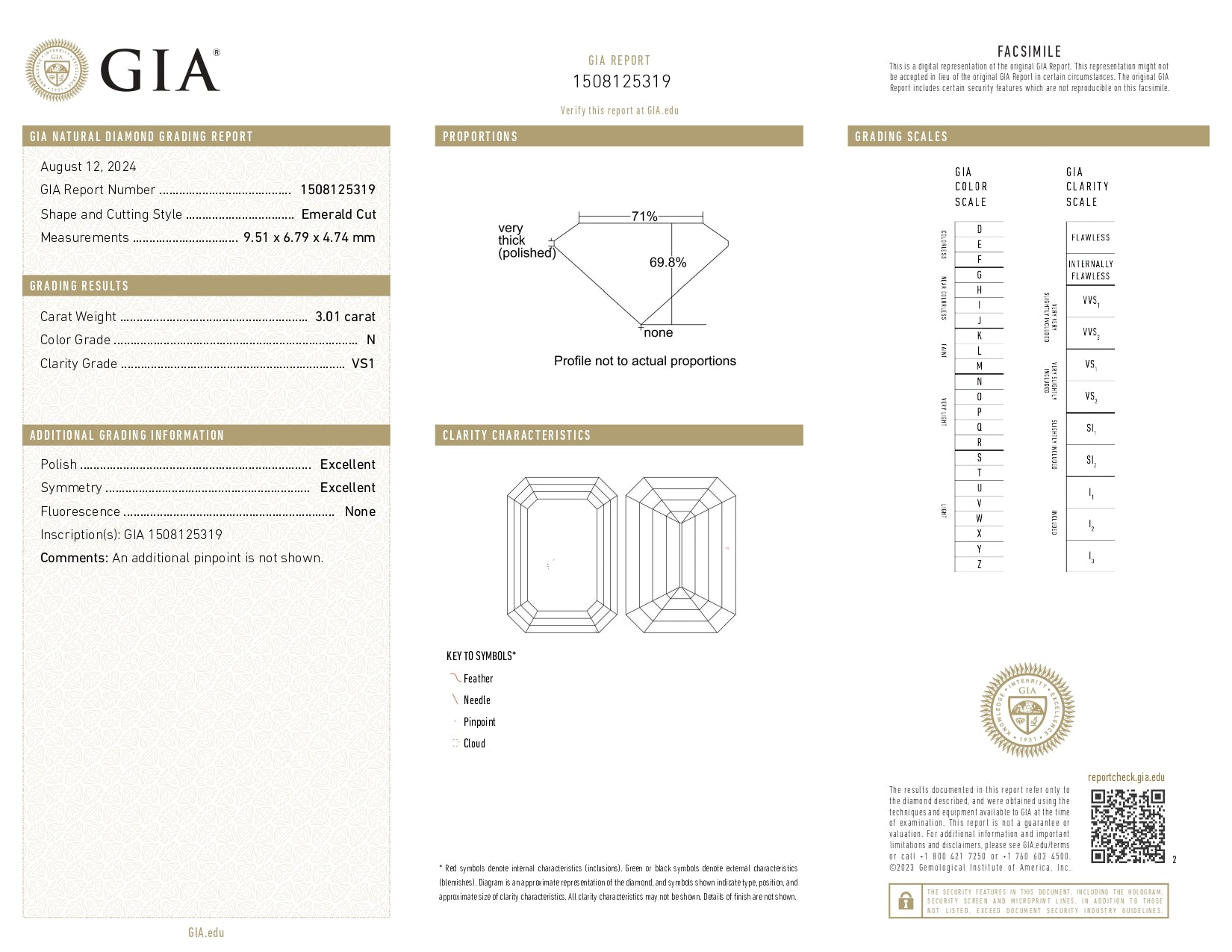 3.81 ctw Solitaire Emerald Cut Diamond Engagement Ring in 18K Yellow Gold - GIA Certified