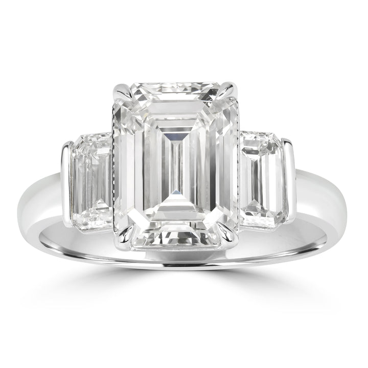 5.01 ct Solitaire Emerald Cut Diamond Engagement Ring in Platinum - GIA Certified