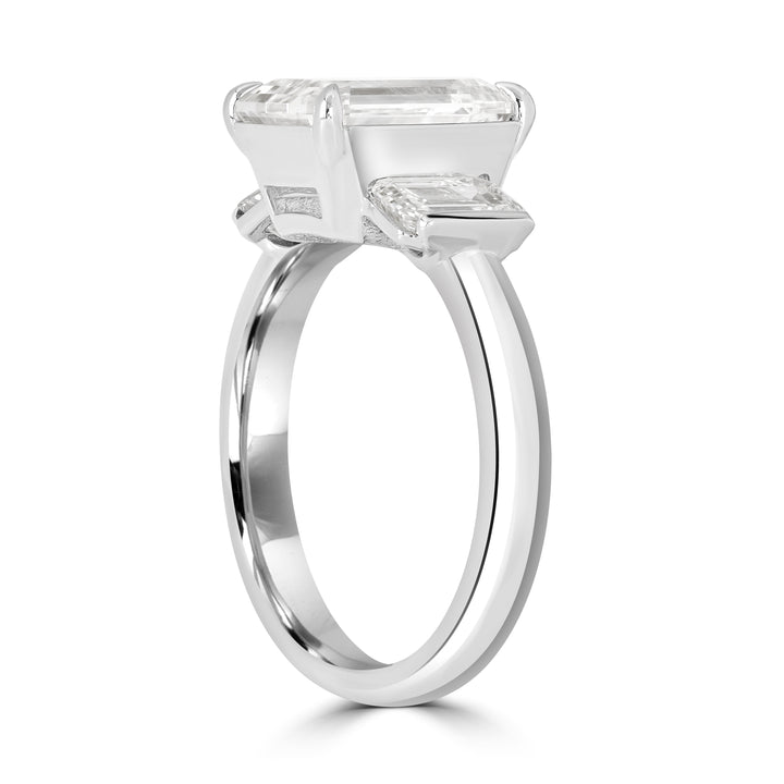 5.01 ct Solitaire Emerald Cut Diamond Engagement Ring in Platinum - GIA Certified
