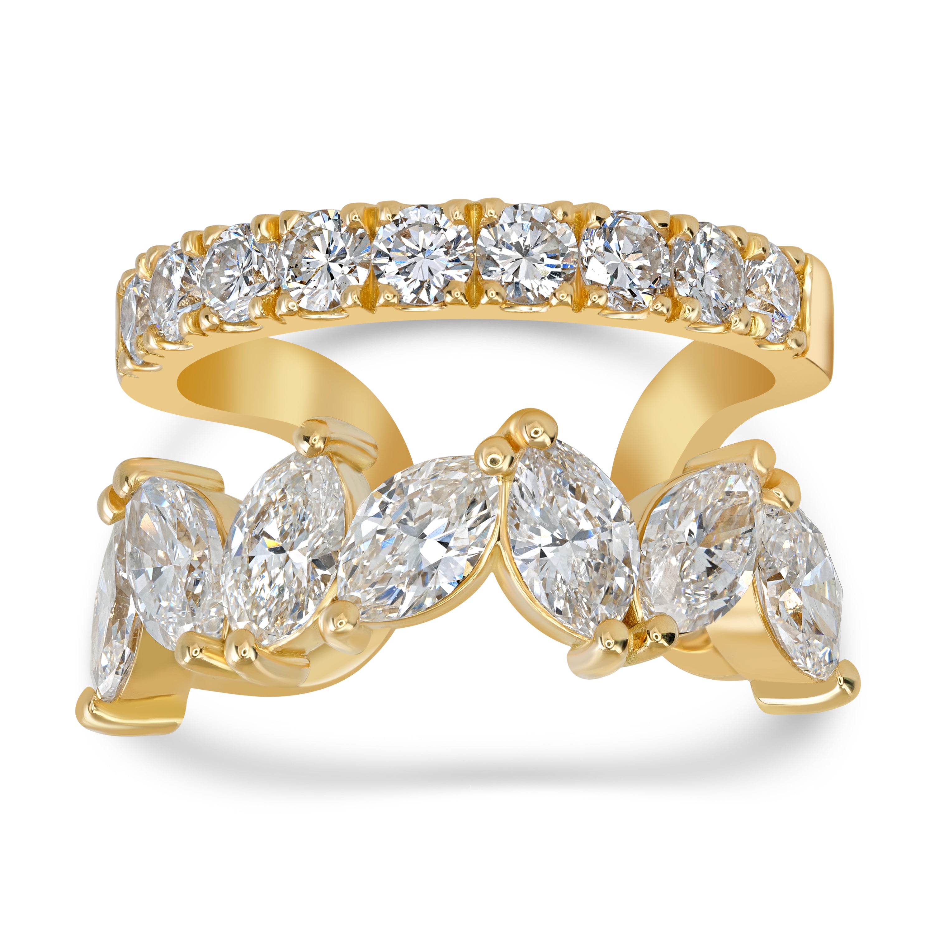 3.00 ct Solitaire Marquise Diamond Fashion  Ring in 18K Yellow Gold