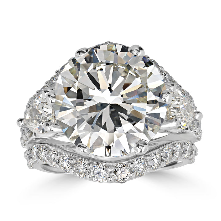7.03 ct Solitaire Round Diamond Ring in 18K White Gold - GIA Certified