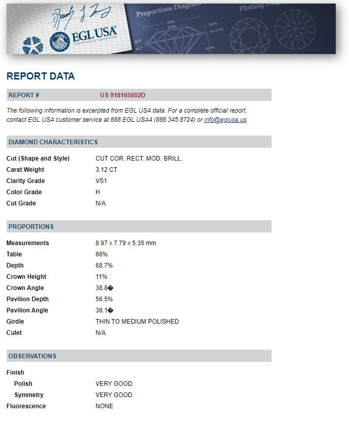 6.26 ctw Solitaire Cushion Diamond Studs in Platinum - EGL Certified