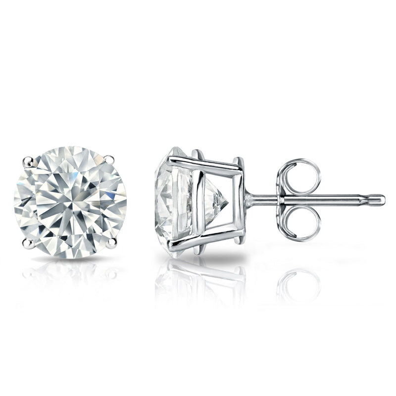 GIA Certified 10.09 Carat Round Solitaire Diamond Studs