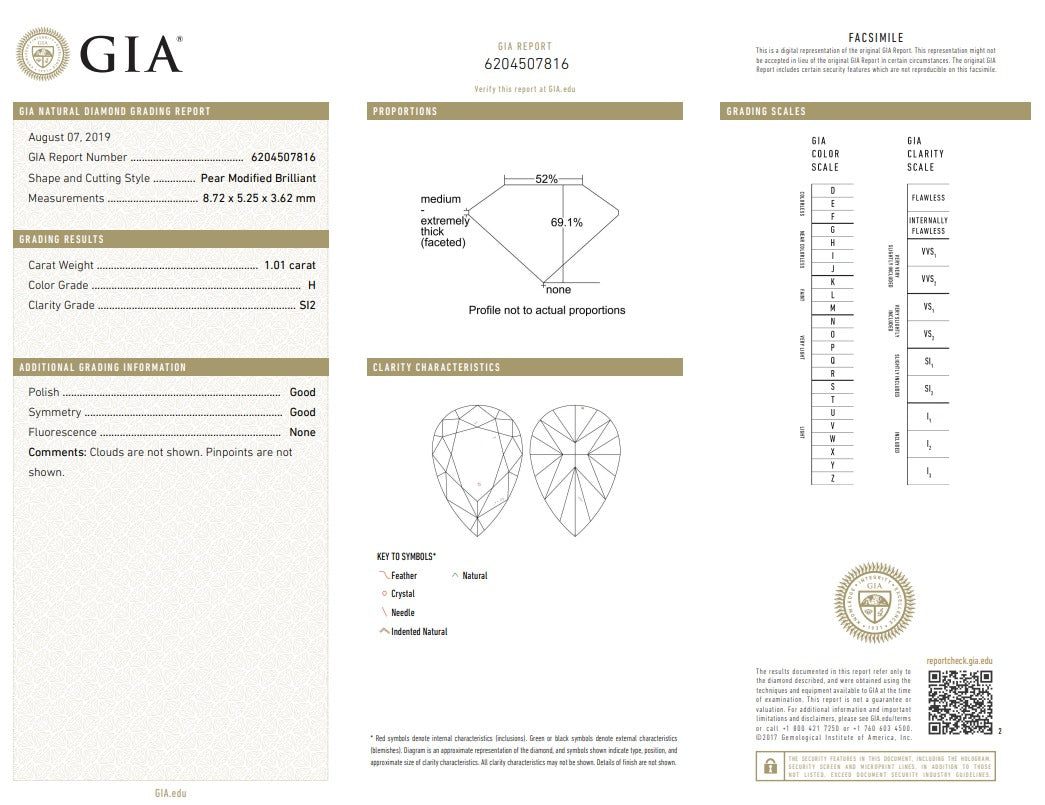 2.04 ct Pear Shape Solitaire Diamond Studs in 18K White Gold - GIA/EGL Certified