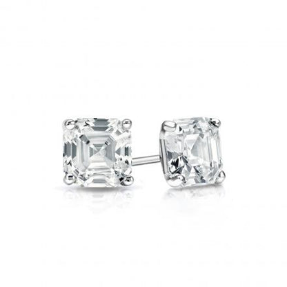 GIA Certified 3.00 Carat Square Emerald Cut Diamond Studs