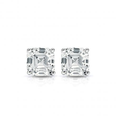 GIA Certified 3.00 Carat Square Emerald Cut Diamond Studs