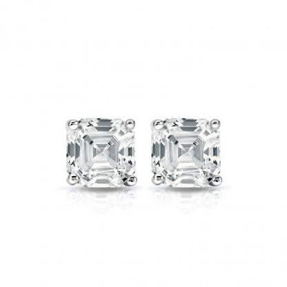 GIA Certified 3.00 Carat Square Emerald Cut Diamond Studs