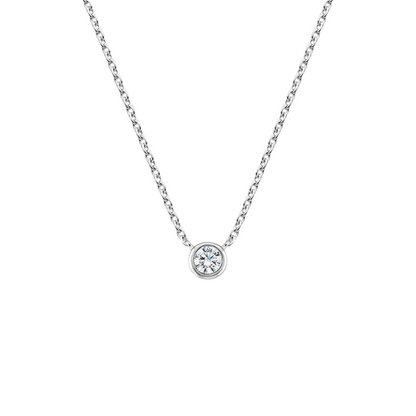 Diamond Bezel Solitaire Pendant Necklace