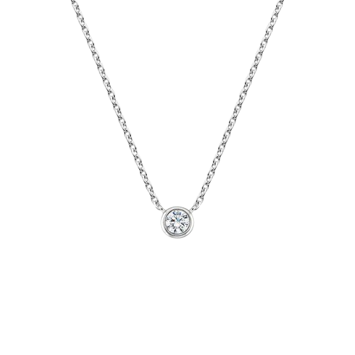 Diamond Bezel Solitaire Pendant Necklace