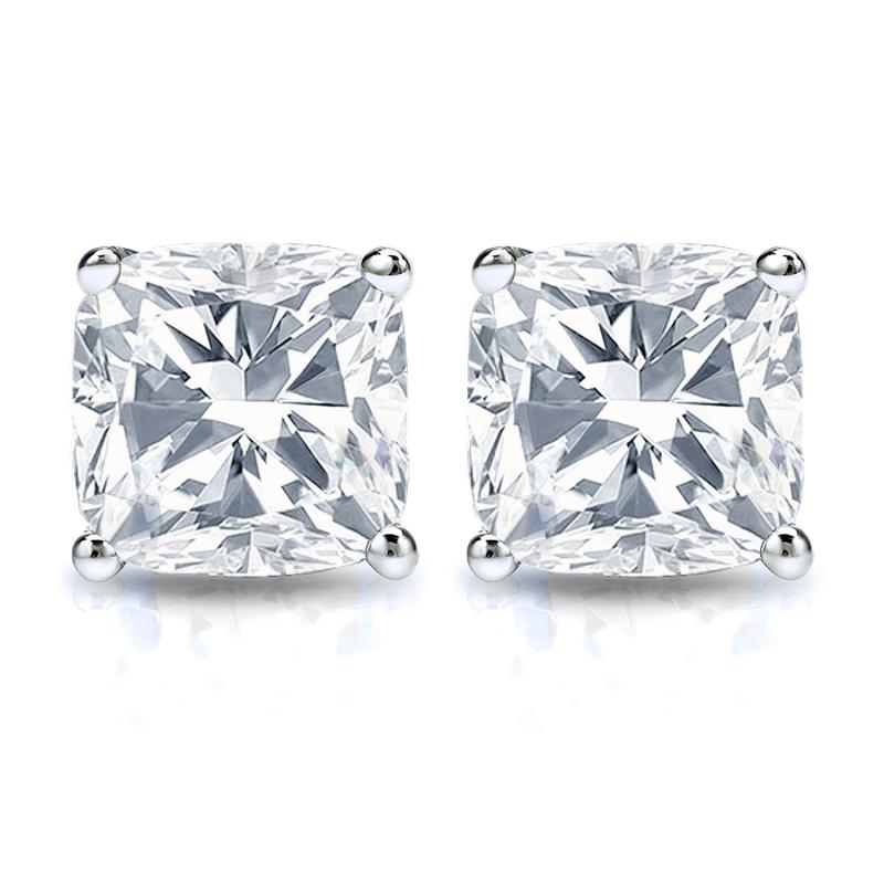 GIA Certified 6.14 Carat Cushion Solitaire Diamond Studs