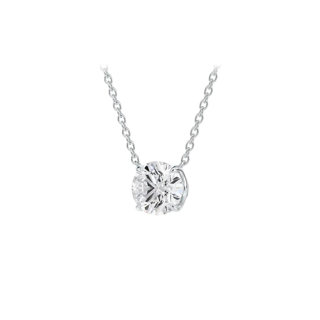 4.70 ct Circular Brilliant Diamond Solitaire Pendant in 18K White Gold - GIA Certified