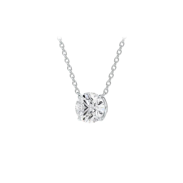 4.70 ct Circular Brilliant Diamond Solitaire Pendant in 18K White Gold - GIA Certified