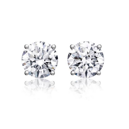 GIA Certified 4.04 Carat Round Solitaire Diamond Studs