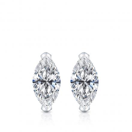 2.03 ct Diamond Solitaire Marquise Studs in 18K White Gold