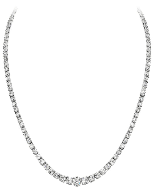 Graduated Diamond Tennis Necklace (40.07 CT Diamonds) in Platinum