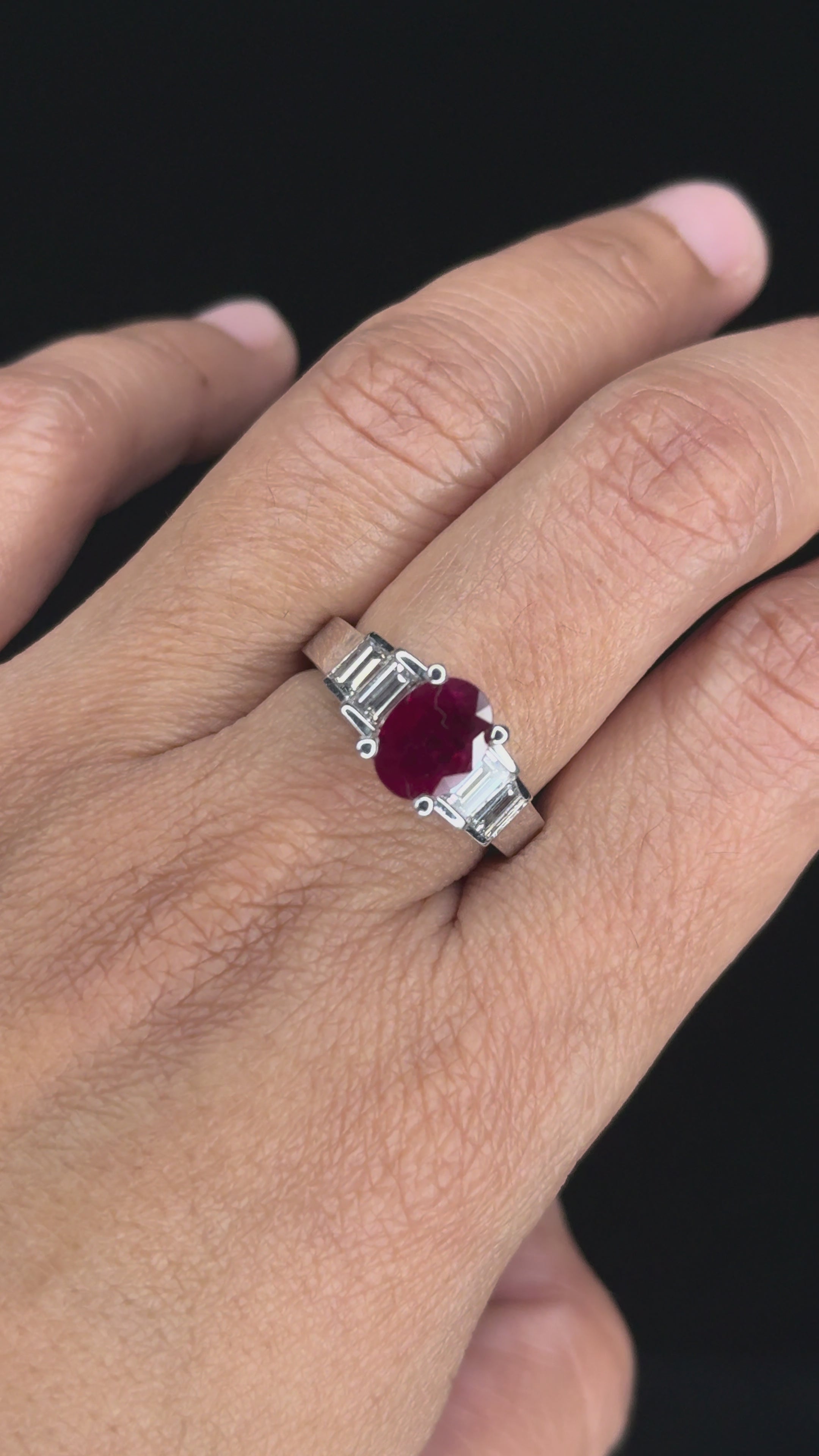 2.08 ct Ruby & 0.96 ct Diamond Ring in Platinum