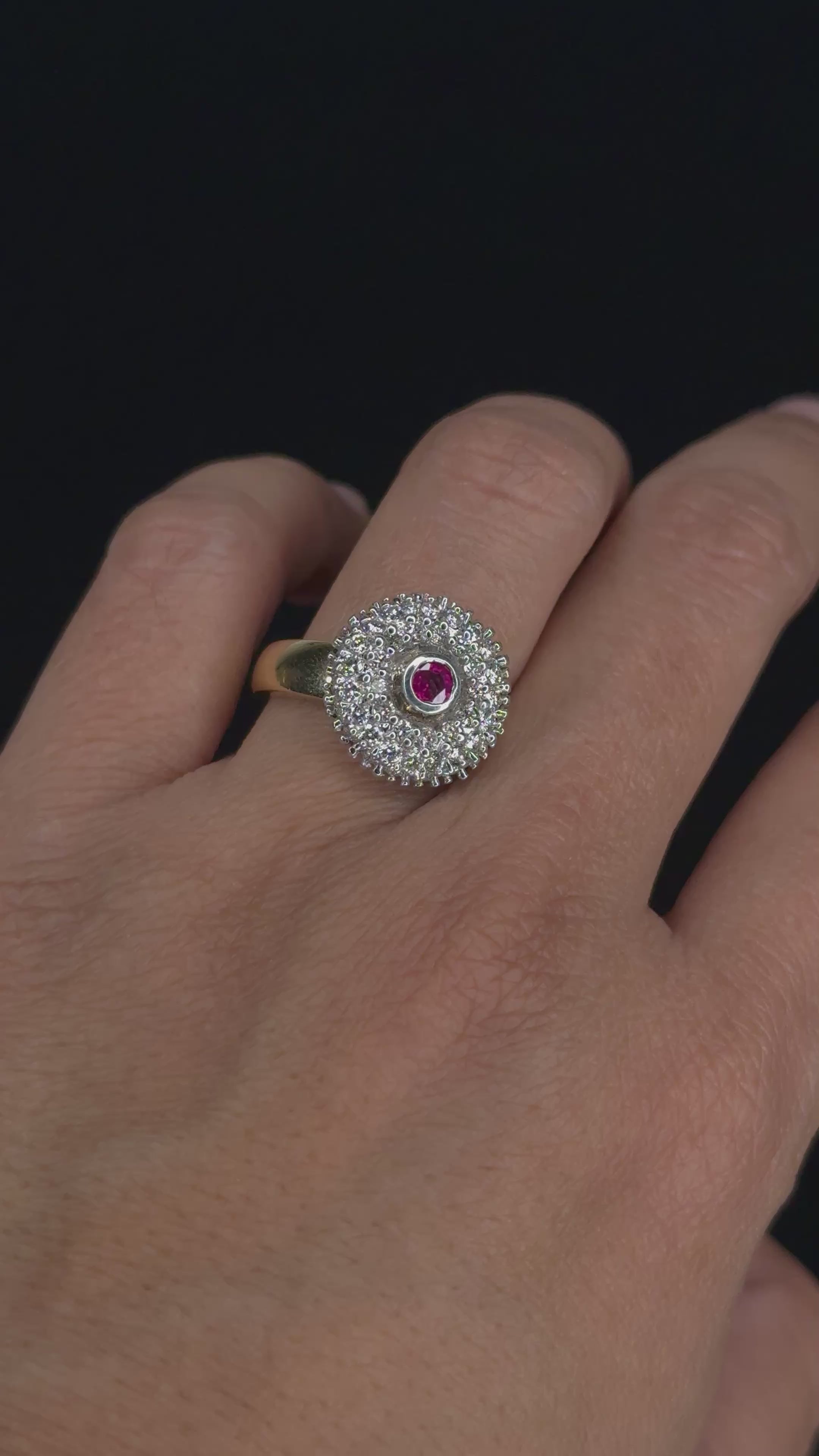 0.30 ct Ruby & 1.20 ct Diamond Ring in 14K Two-Tone Gold