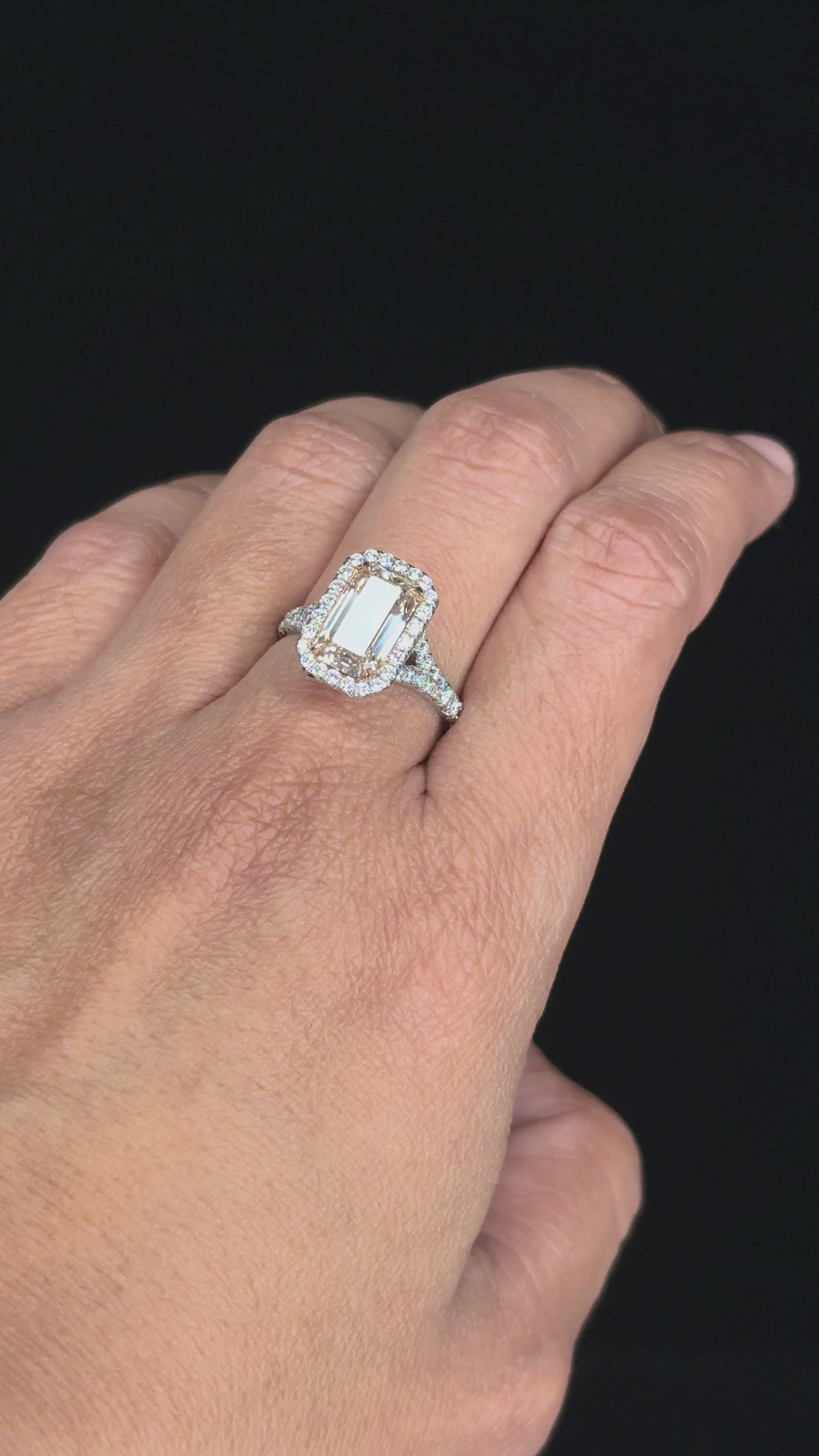 3.60 ctw Solitaire Emerald Cut Engagement Diamond Ring (2.85 ct Center - EGL Certified)