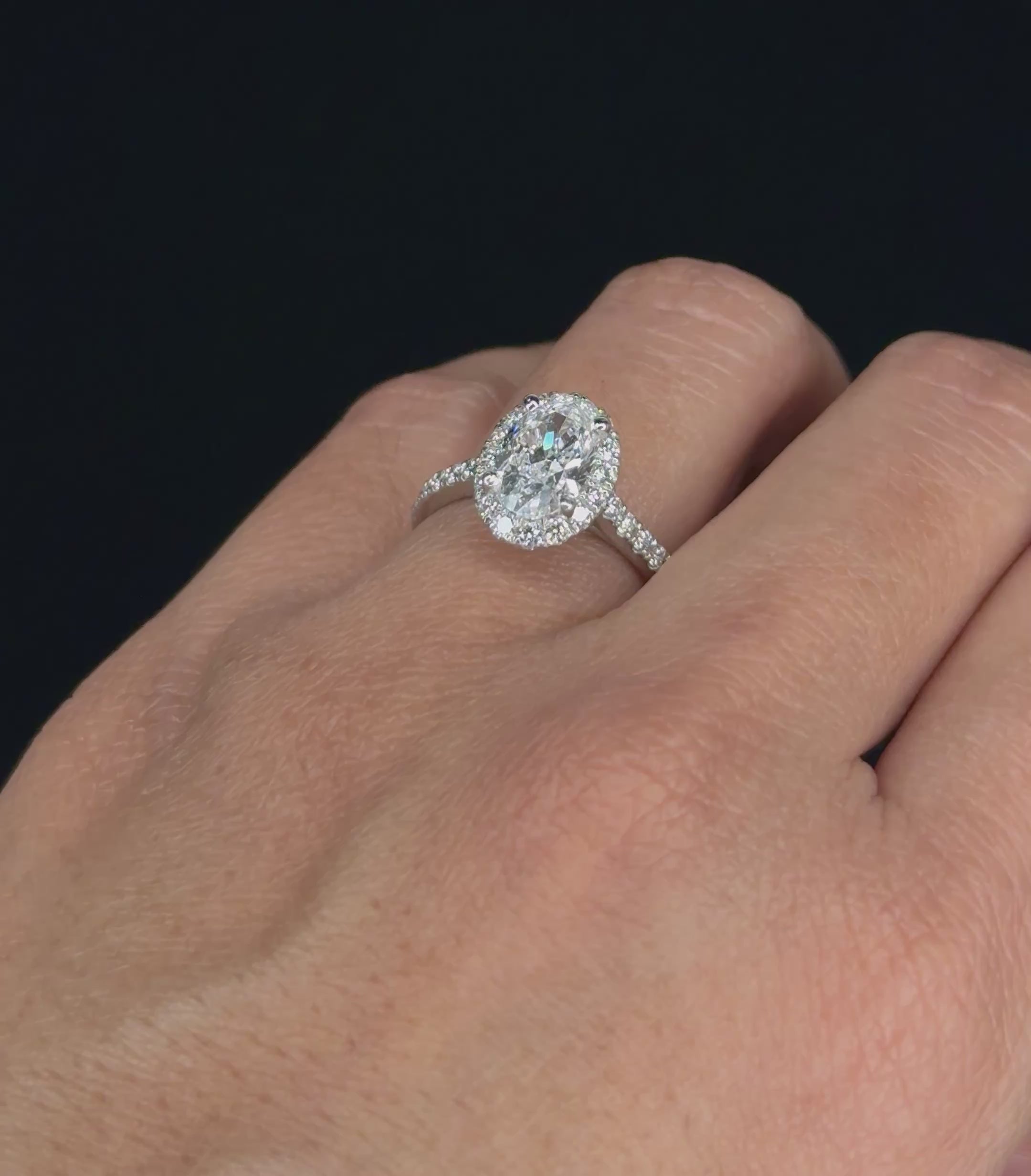 2.38 ctw Solitaire Oval Shape Engagement Ring in 18K White Gold - GIA Certified