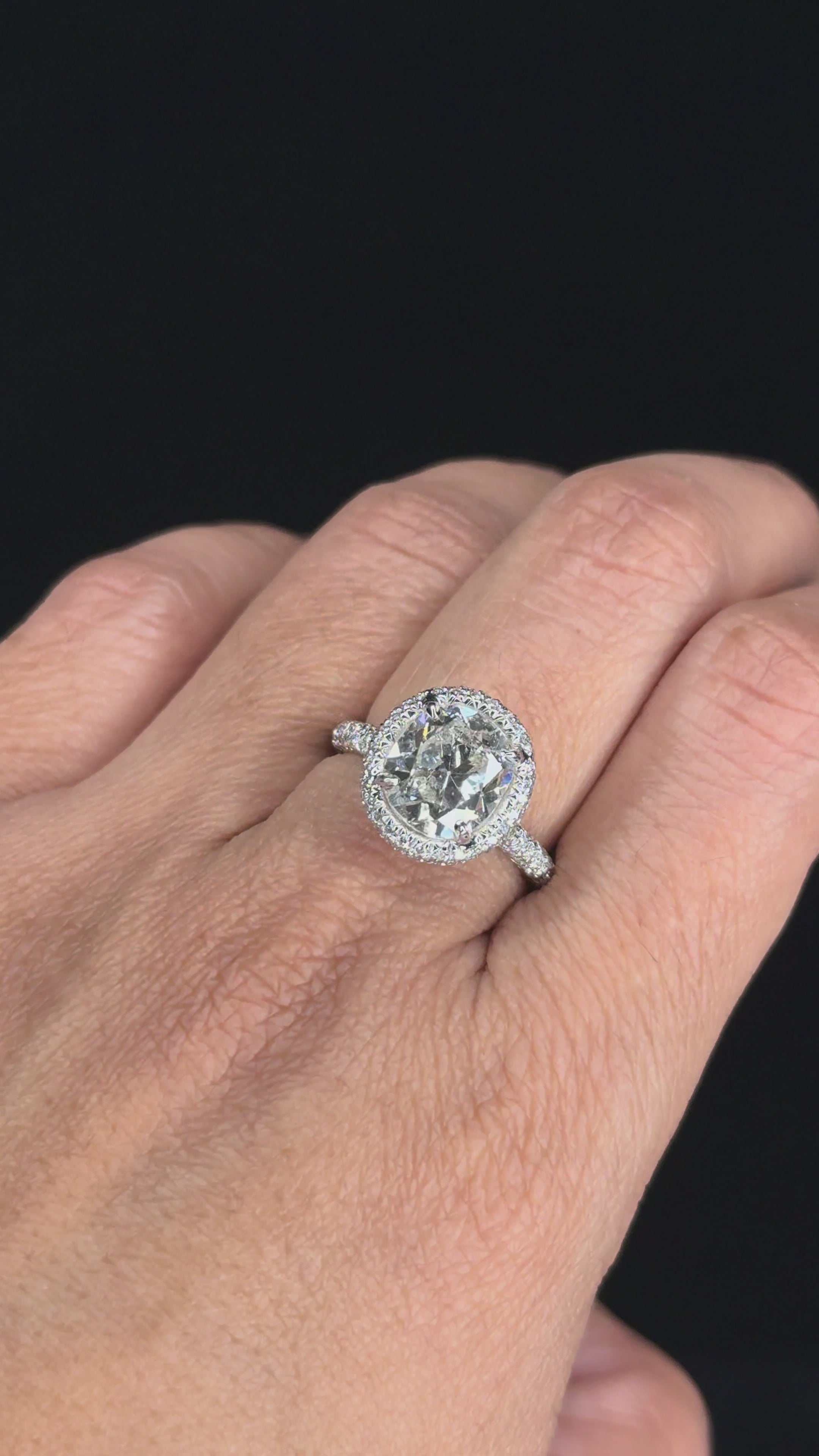 4.48 ctw Solitaire Cushion Diamond Ring in Platinum - EGL Certified
