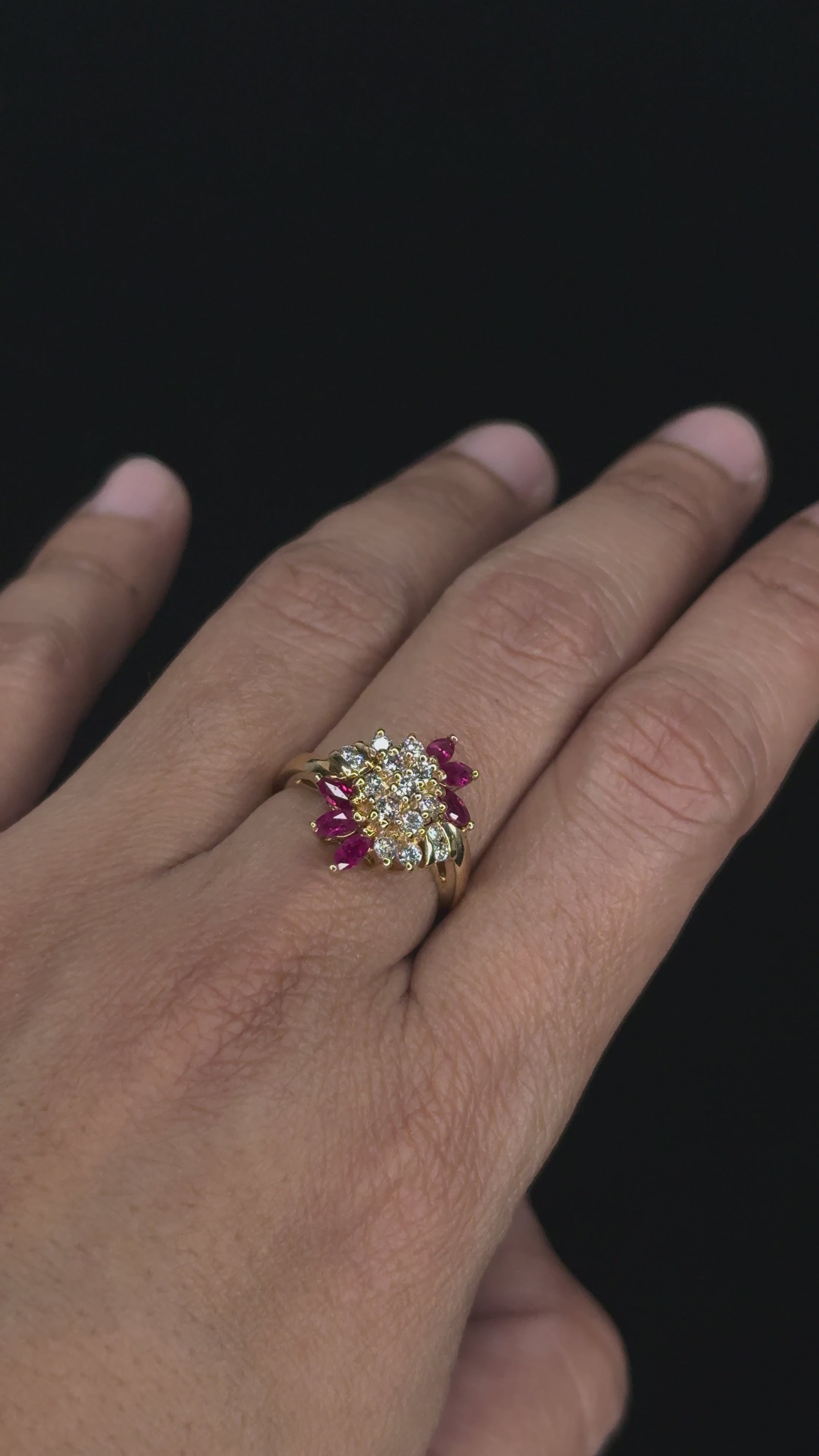 0.50 ct Ruby & 0.50 ct Diamond Ring in 14K Yellow Gold