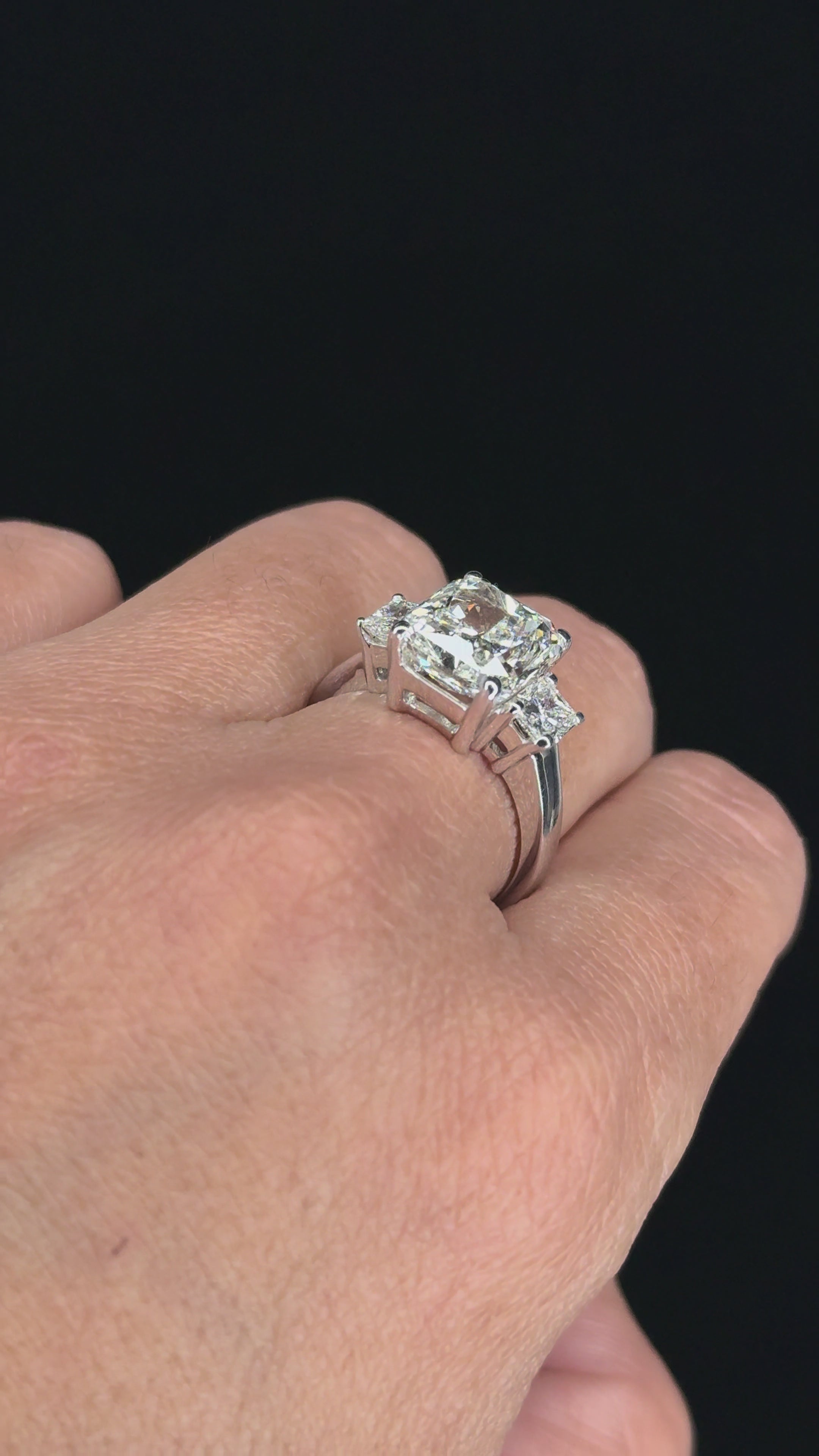 5.95 ctw Solitaire Radiant Diamond Engagement Ring in 18K White Gold - EGL Certified