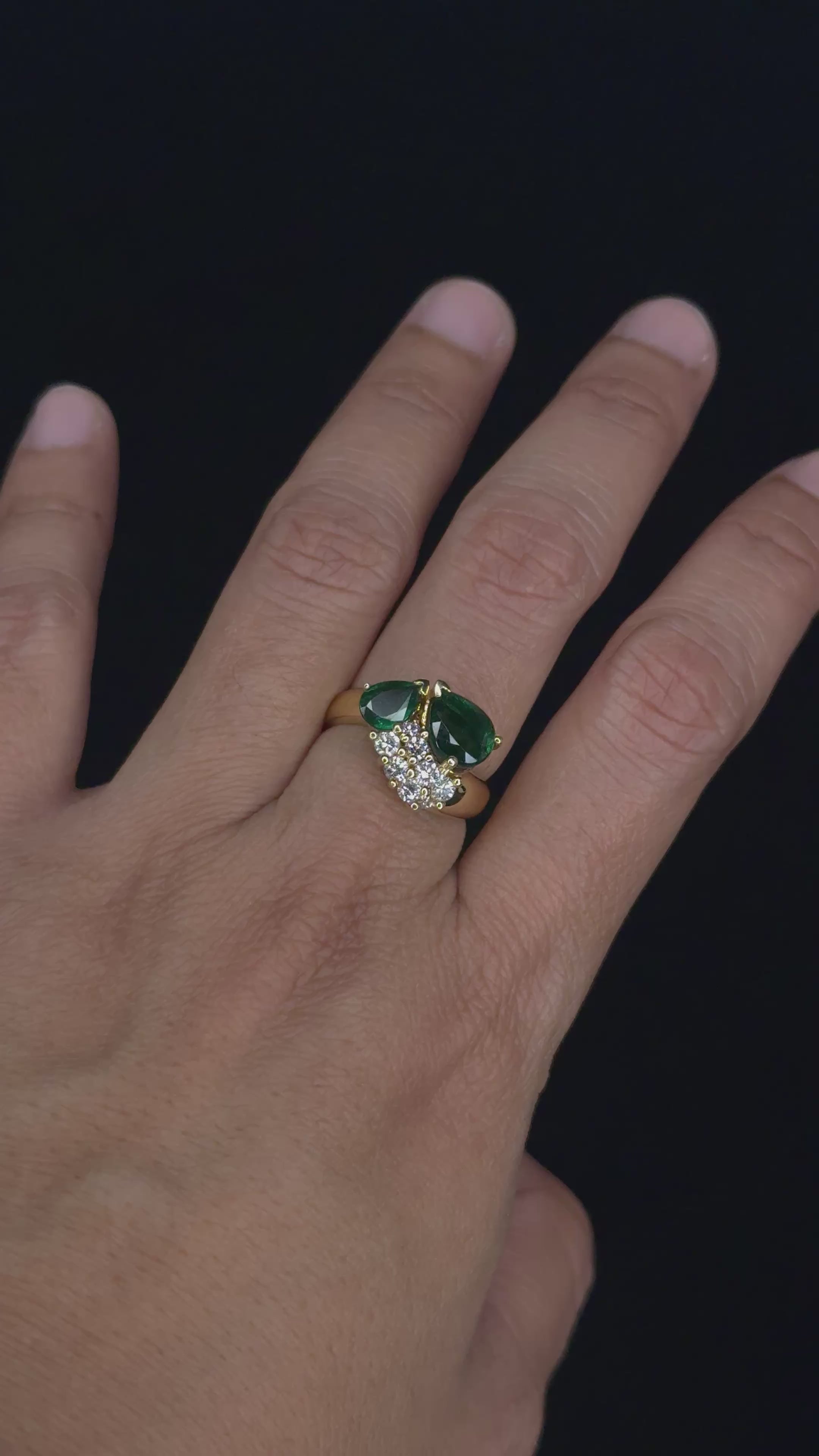 2.20 ct Emerald & 0.48 ct Diamond Ring in 14K Yellow Gold