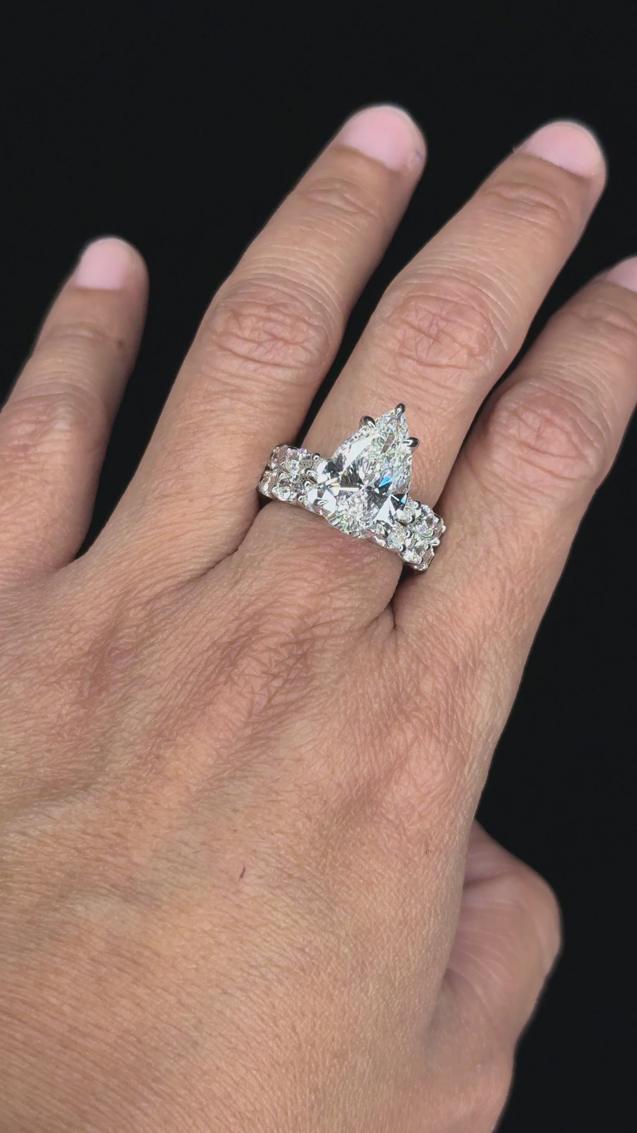 9.67 ctw Solitaire Pear Shape Diamond Wedding Ring in 18K White Gold -  GIA Certified
