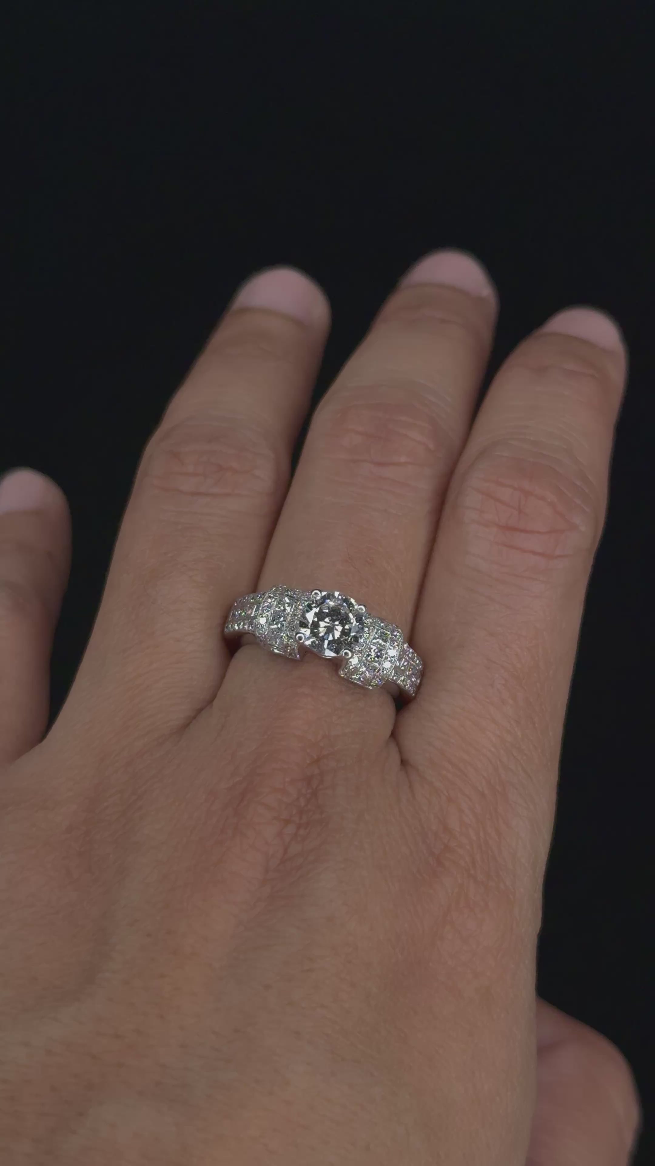 2.00 ctw Solitaire Diamond Engagement Ring in 14K White Gold (1.00 ct Center - EGL Certified)