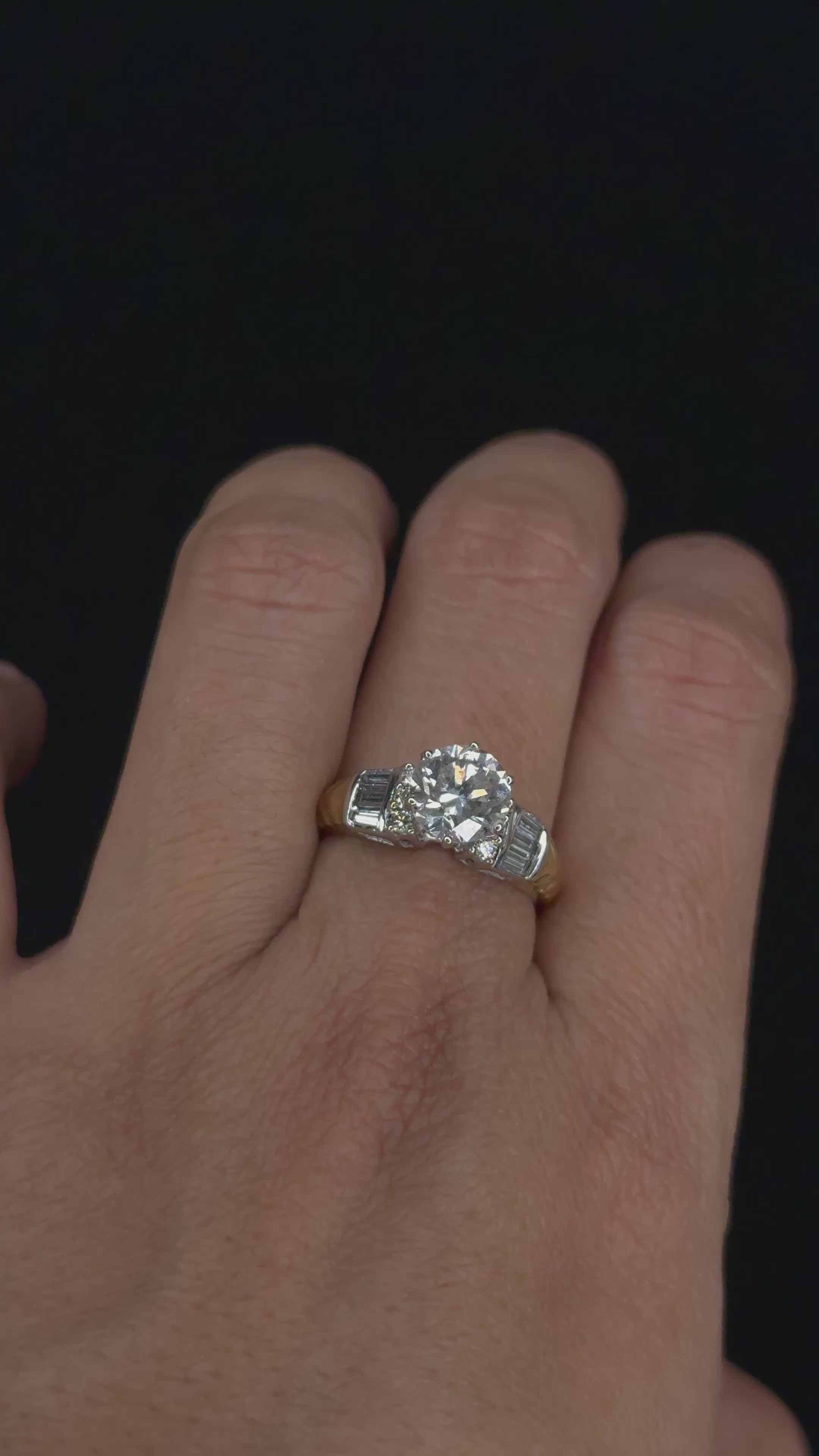2.15 ctw Solitaire Diamond Engagement Ring in 14K Two-Tone White & Yellow Gold - EGL Certified