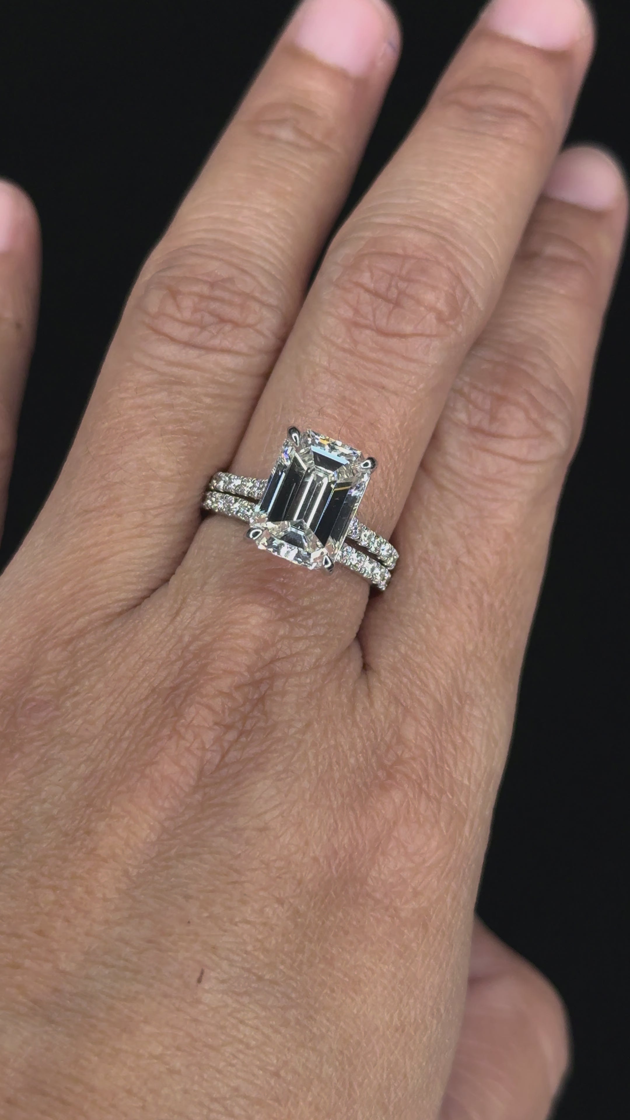 6.74 ctw Solitaire Emerald Cut Diamond Engagement Ring Set in 18K White Gold -  GIA Certified