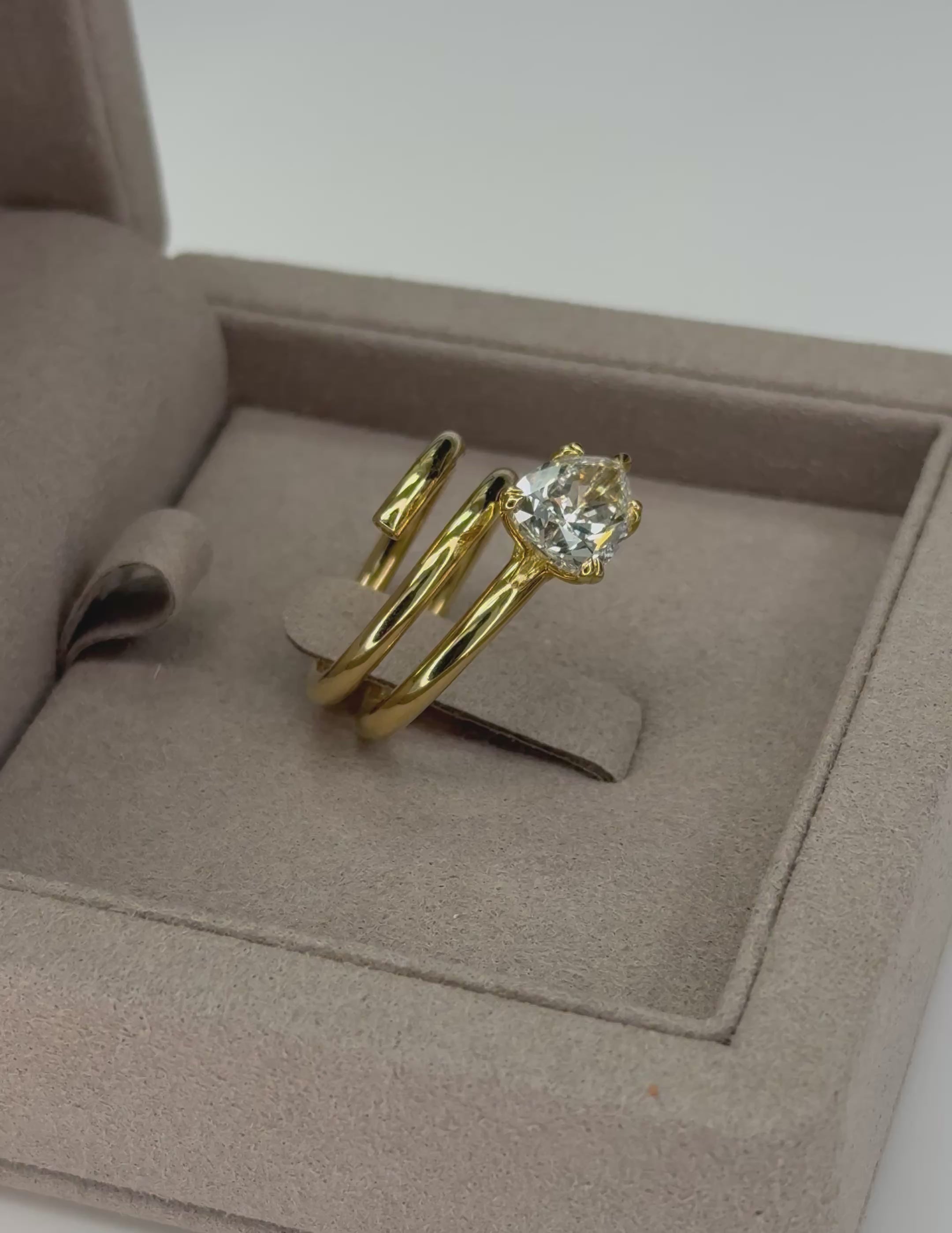 3.29 ct Solitaire Pear Shape Diamond Ring in 18K Yellow Gold - GIA Certified