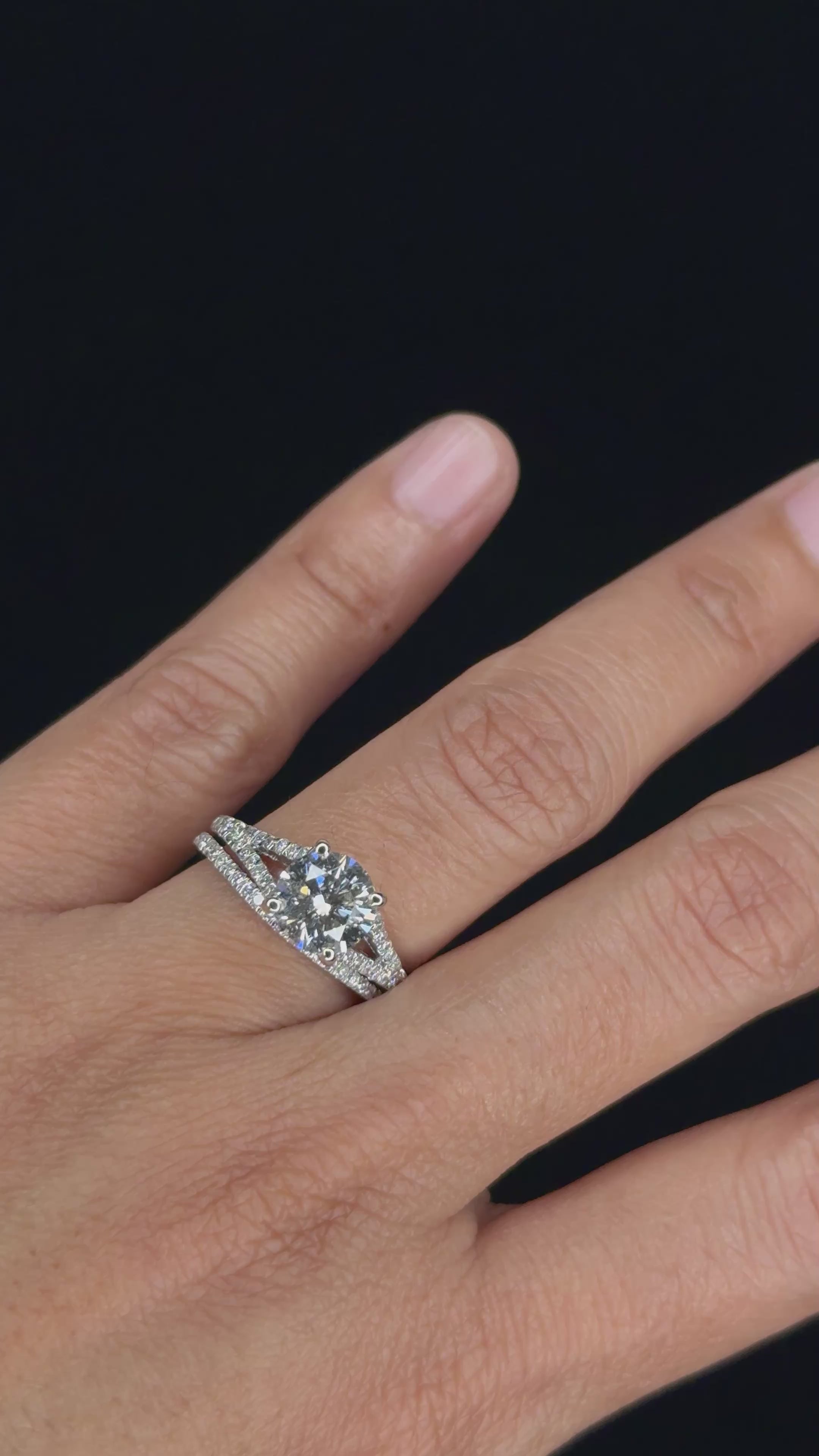 2.25 ctw Solitaire Engagement Twin Ring Set in 14K White Gold - EGL Certified