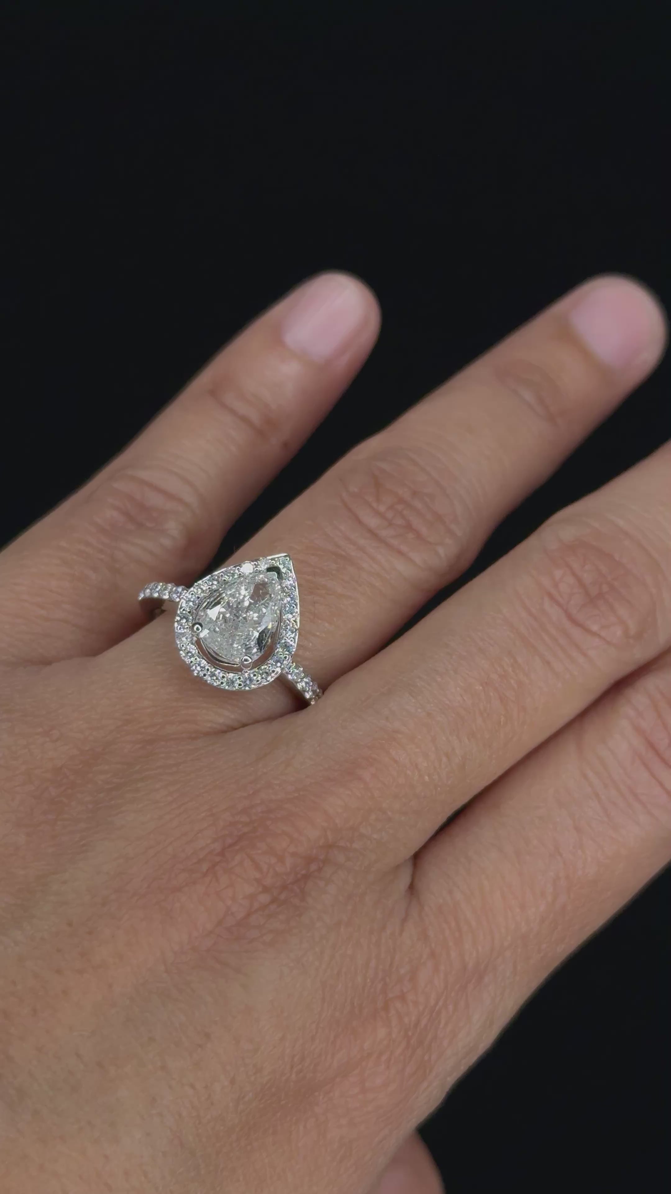 1.99 ctw Solitaire Pear Shaped Engagement Ring in 14K White Gold - EGL Certified