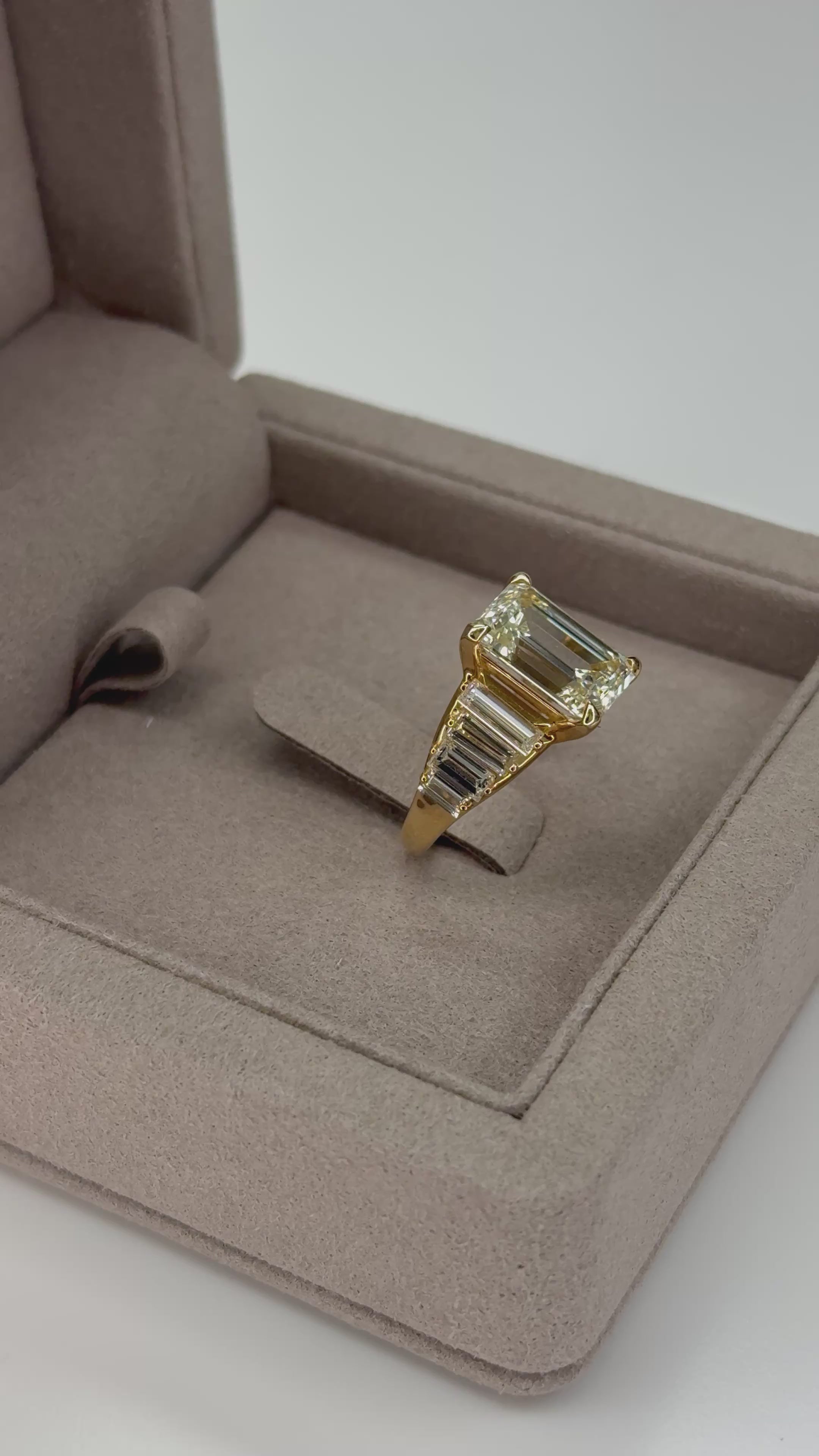 6.79 ctw Solitaire Emerald Cut Diamond Ring in 18K Yellow Gold - GIA Certified