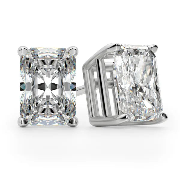 GIA Certified 4.02 Carat Radiant Solitaire Diamond Studs