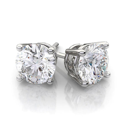 Diamond Solitaire Studs 1.85 Carat in Platinum